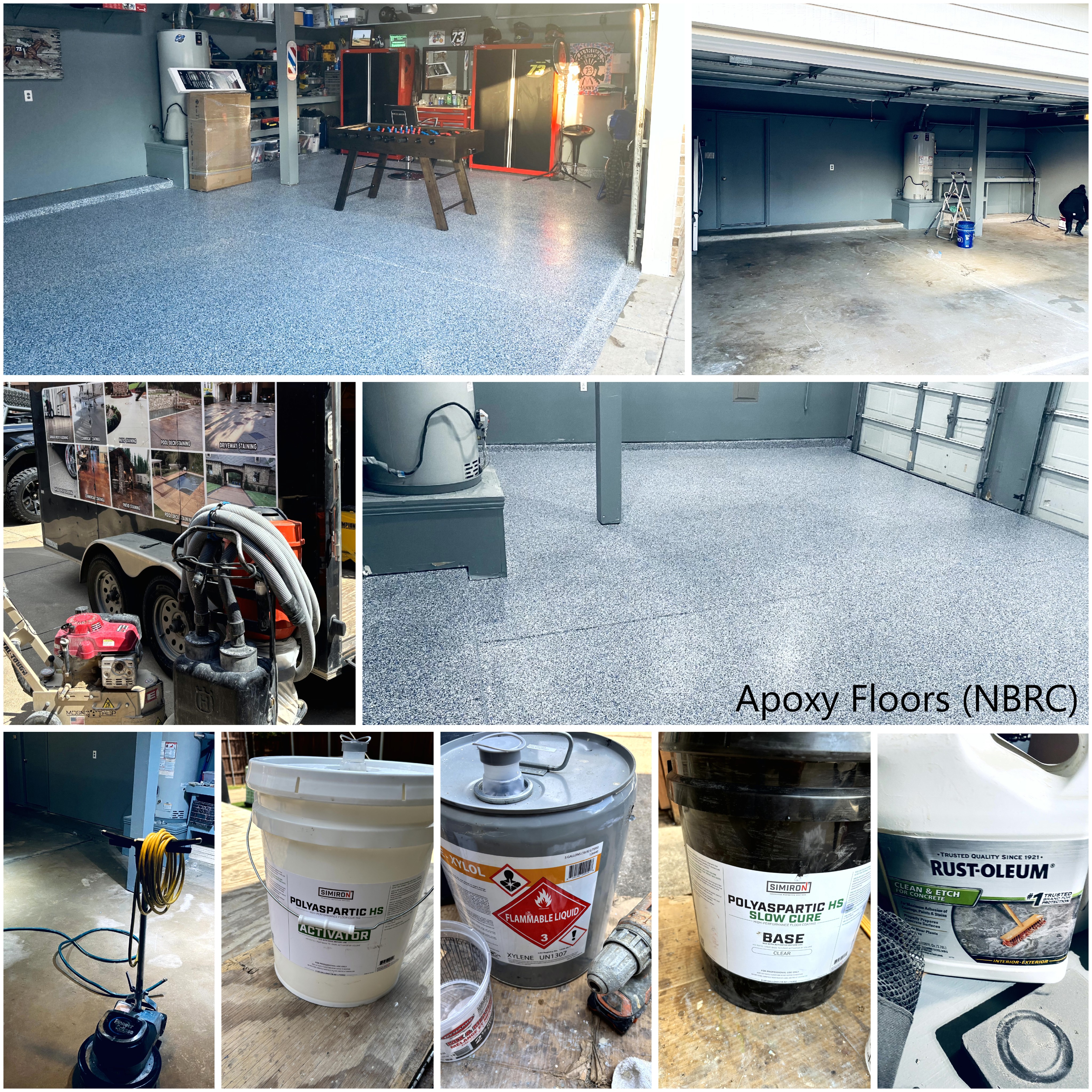 Garage epoxy floor coating project